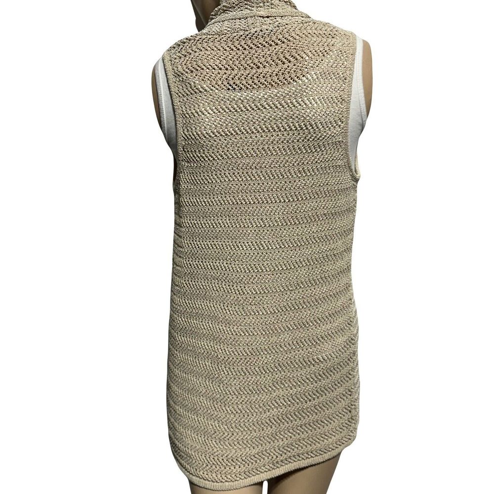 J. Mclaughlin Open Front Sleeveless Open Knit Car… - image 7